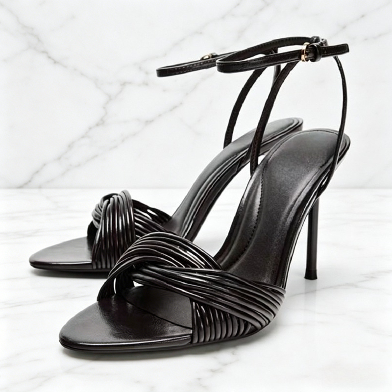 Women Shoes Luxury Brand - Fashion Crossover Front Straps Stiletto Sandals