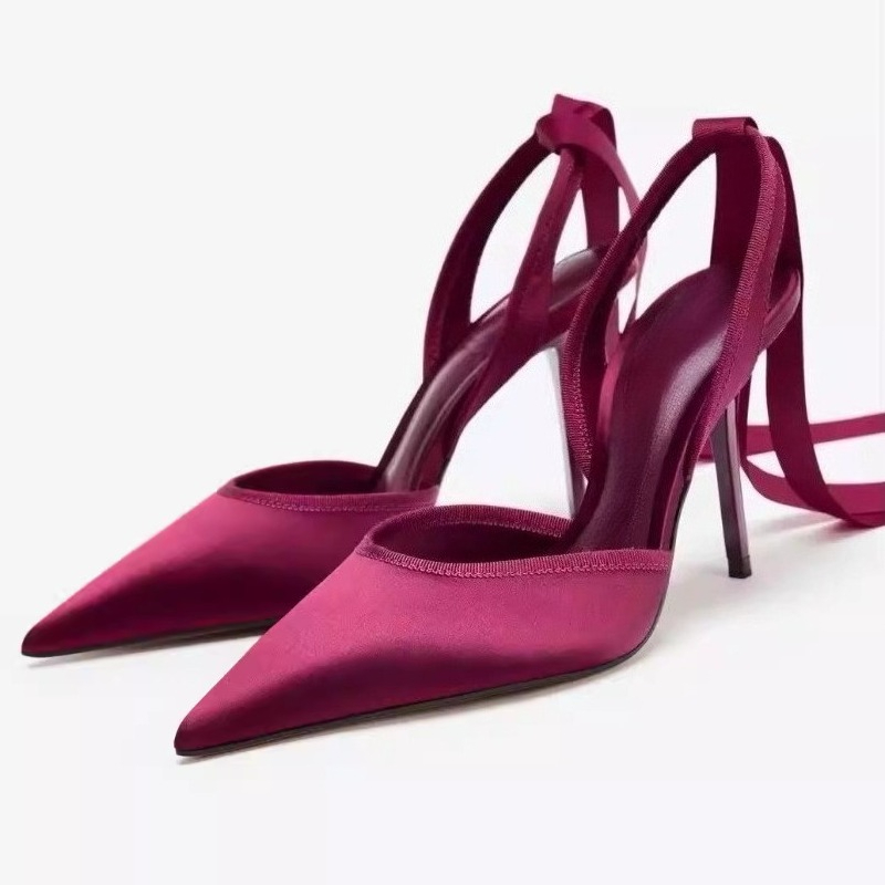 Women Shoes Luxury Brand - Snake Satin Ankle Strap Luxury Women
