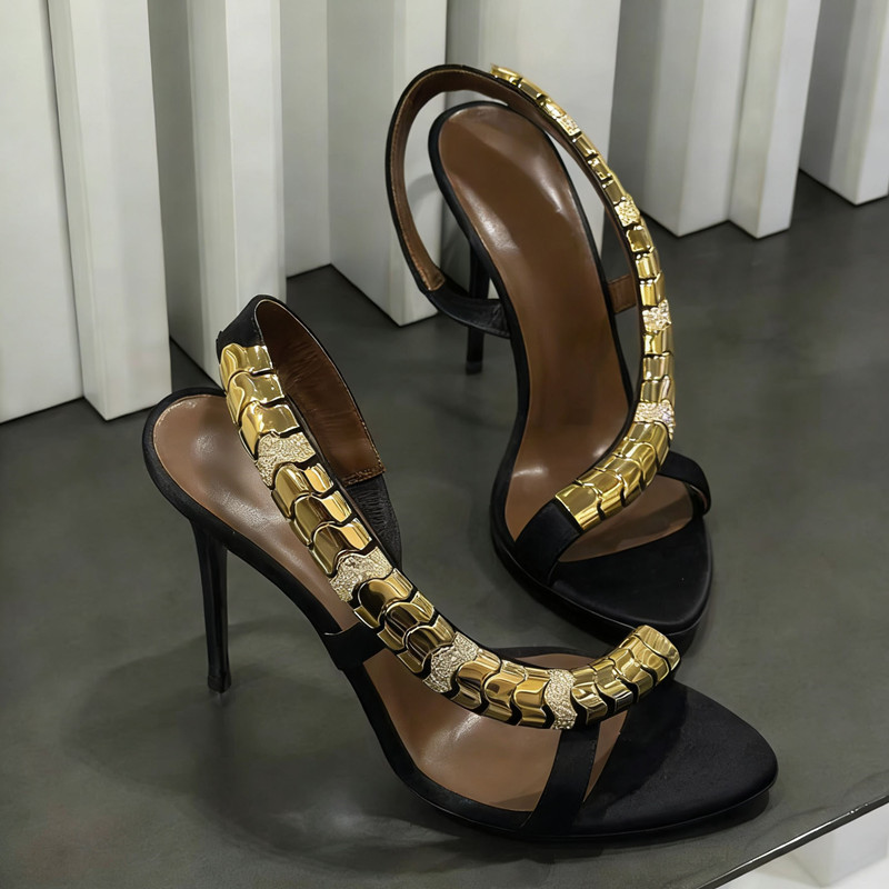 Luxury Rhinestones Sequined Sa - Ankle Strap Heels avis et prix