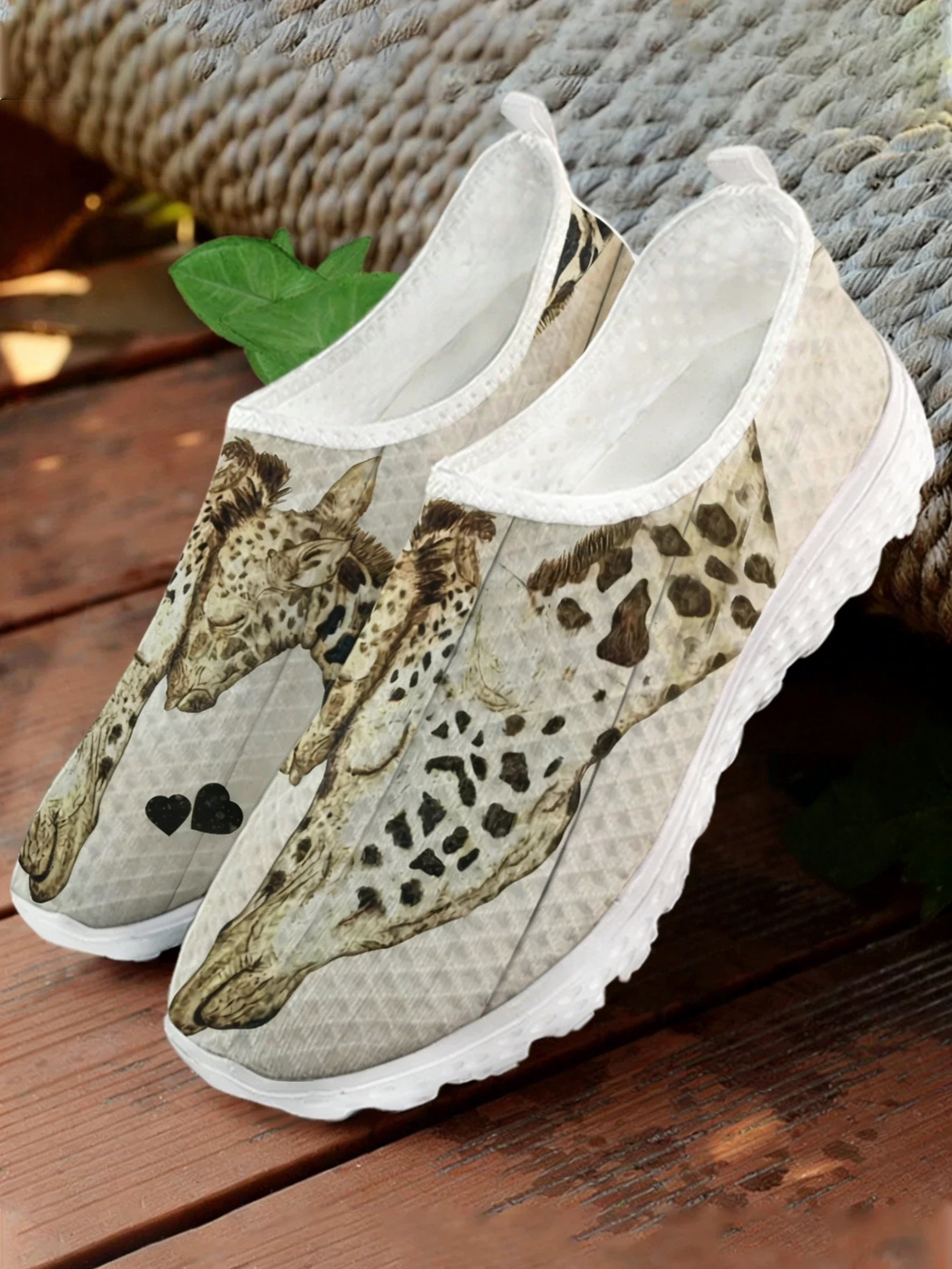 Cartoon Giraffe Print Mesh Hig - Women'S Shoes For Tennis avis et prix