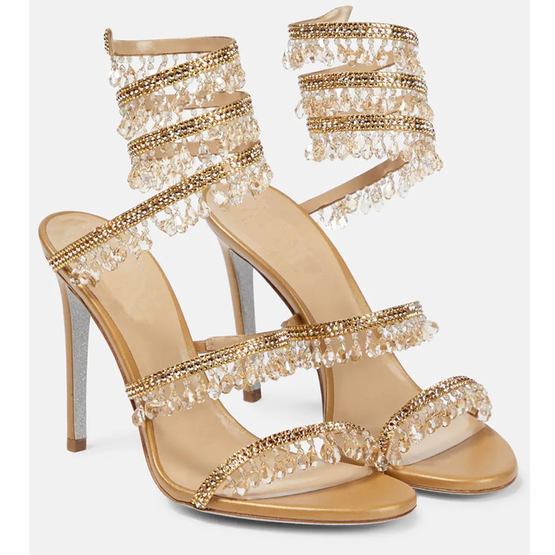 Sexy Green Crystal Fringe Stil - Ankle Strap Heels avis et prix