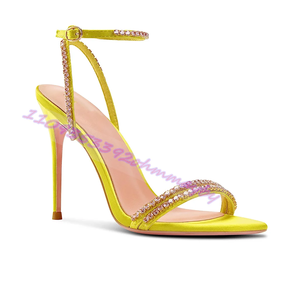 Rhinestone Yellow High Heels S - Kids Shoes Women avis et prix