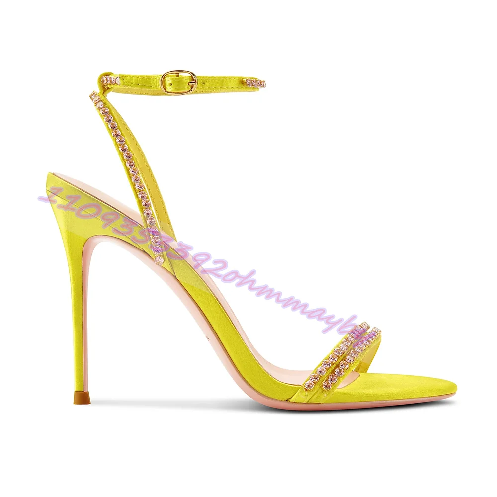 Rhinestone Yellow High Heels S - Kids Shoes Women avis et prix
