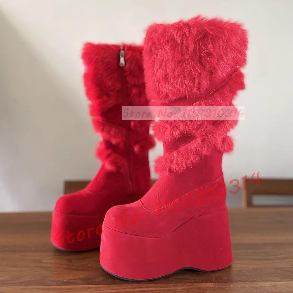 Hot Pink Thick-sole Furry Knee - Kids Shoes Women avis et prix