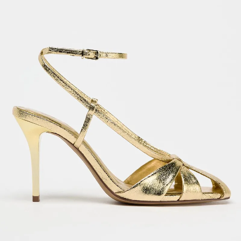 Fashion Gold Thin Heeled Sanda - Women Shoes Luxury Brand avis et prix