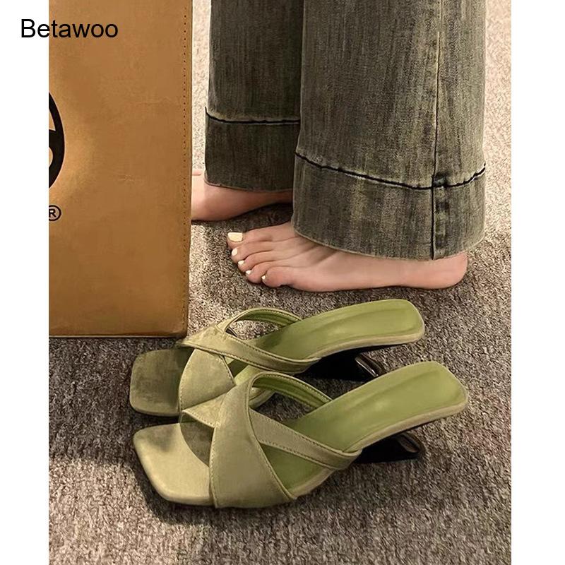 Women's Curved Block Heel Mule - Ankle Strap Heels avis et prix