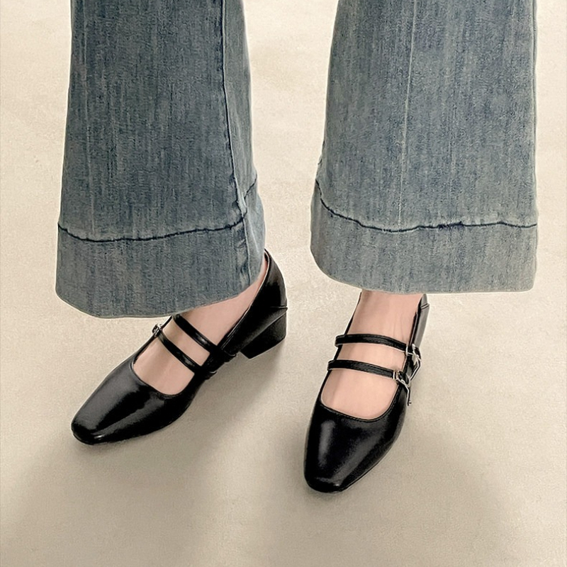 Square Toe Low Heel Women Silv - Women Shoes With Heels avis et prix