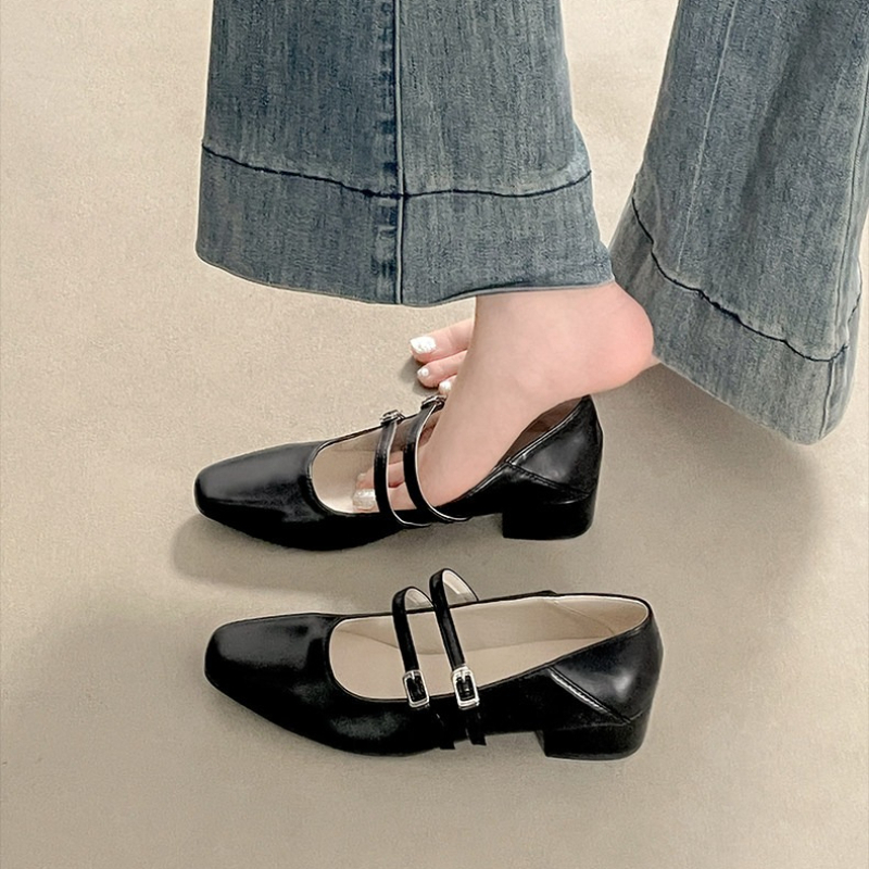 Square Toe Low Heel Women Silv - Women Shoes With Heels avis et prix
