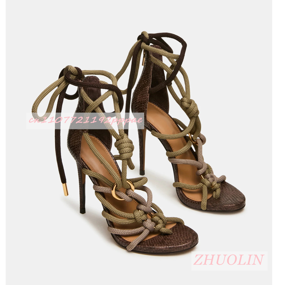 Retro Snakeskin Thick Rope Cri - Kids Shoes Women avis et prix