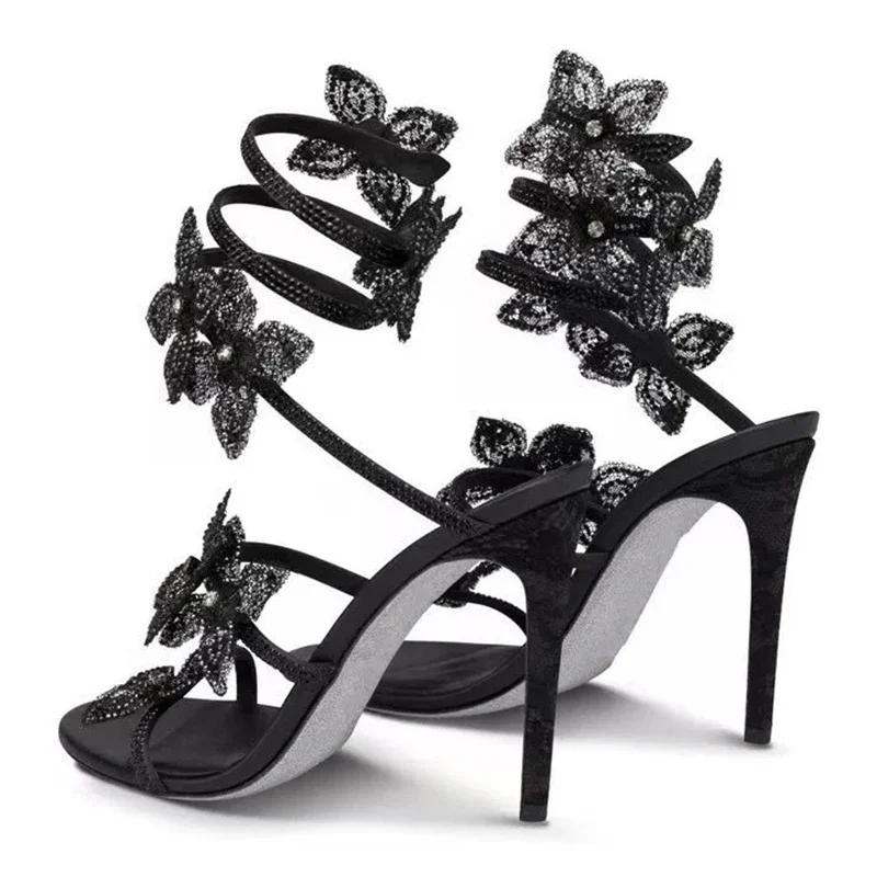 Aneikeh Fashion Crystal Rhines - Strappy Heeled Sandals avis et prix