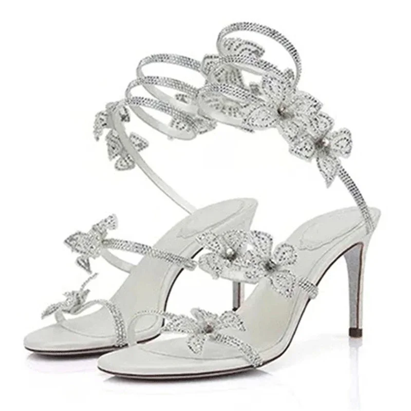 Aneikeh Fashion Crystal Rhines - Strappy Heeled Sandals avis et prix