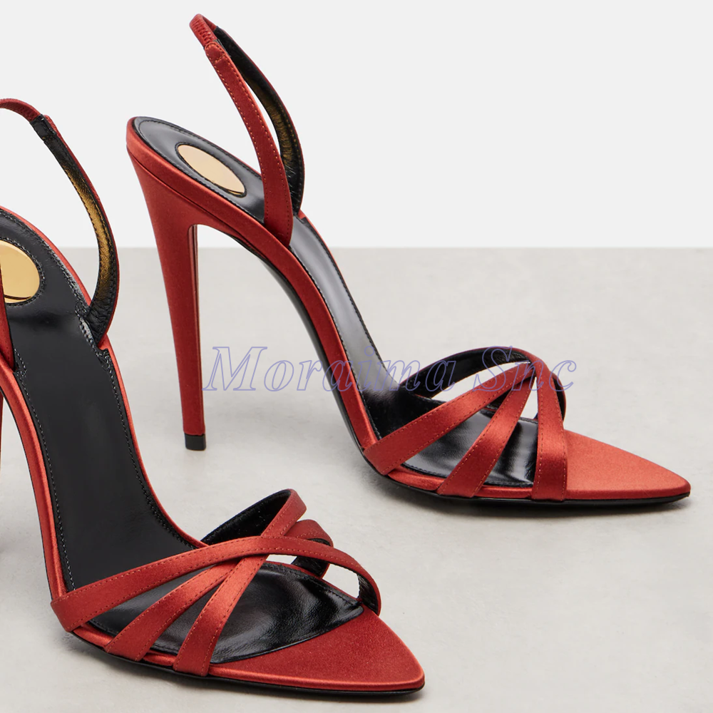 Satin Pointed Toe Cross Strap  - Kids Shoes Women avis et prix