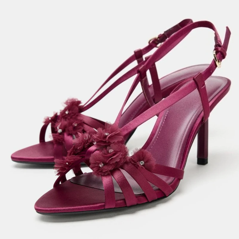 Satin Flower Brand Women Sanda - Women Shoes Luxury Brand avis et prix