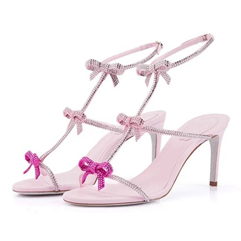 Aneikeh Elegant Silk Rhineston - Strappy Heeled Sandals avis et prix