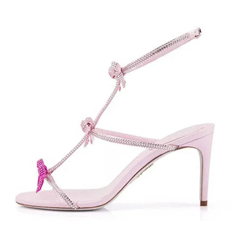 Aneikeh Elegant Silk Rhineston - Strappy Heeled Sandals avis et prix